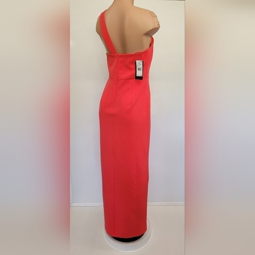 Aidan Mattox One Shoulder Slit Maxi Dress Size 10 - Picture 4 of 12